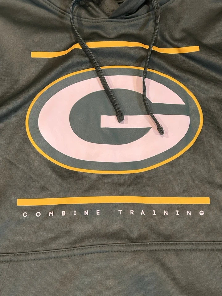 Sudadera con Capucha Para Hombre Grande Green Bay Packers Verde Amarillo Combinar Entrenamiento Logo Foto 2 de 4