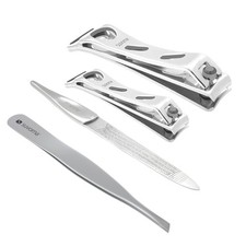 Suvorna Nail Clipper Set with Fingernail Cleaner for Under Polished Steel 