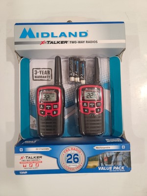 MIDLAND T31 X-Talker  22 Channel FRS Walkie Talkies NOAA Weather Alert 2 Pack