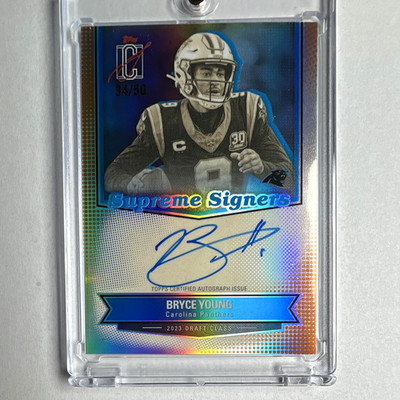 Topps 2025 Bryce Young Supreme Signers Orange Refractor SS-BY 34/50