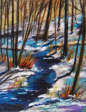 Snow Landscape ORIGINAL Pastel Painting JMW art John Williams impressionism