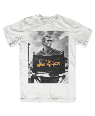 Steve McQueen Chair Premium T-Shirt Weiß Movie,Star,Kult,Bullitt,Actor,Le Mans