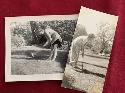 Croquet Women Play Lawn Sport Two Original Amatuer Mallet Sports Snapshots