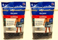 2x BRAND NEW Gildan Men's Woven Boxer Underwear 4 Pack Assorted, Size 2XL 44-46"