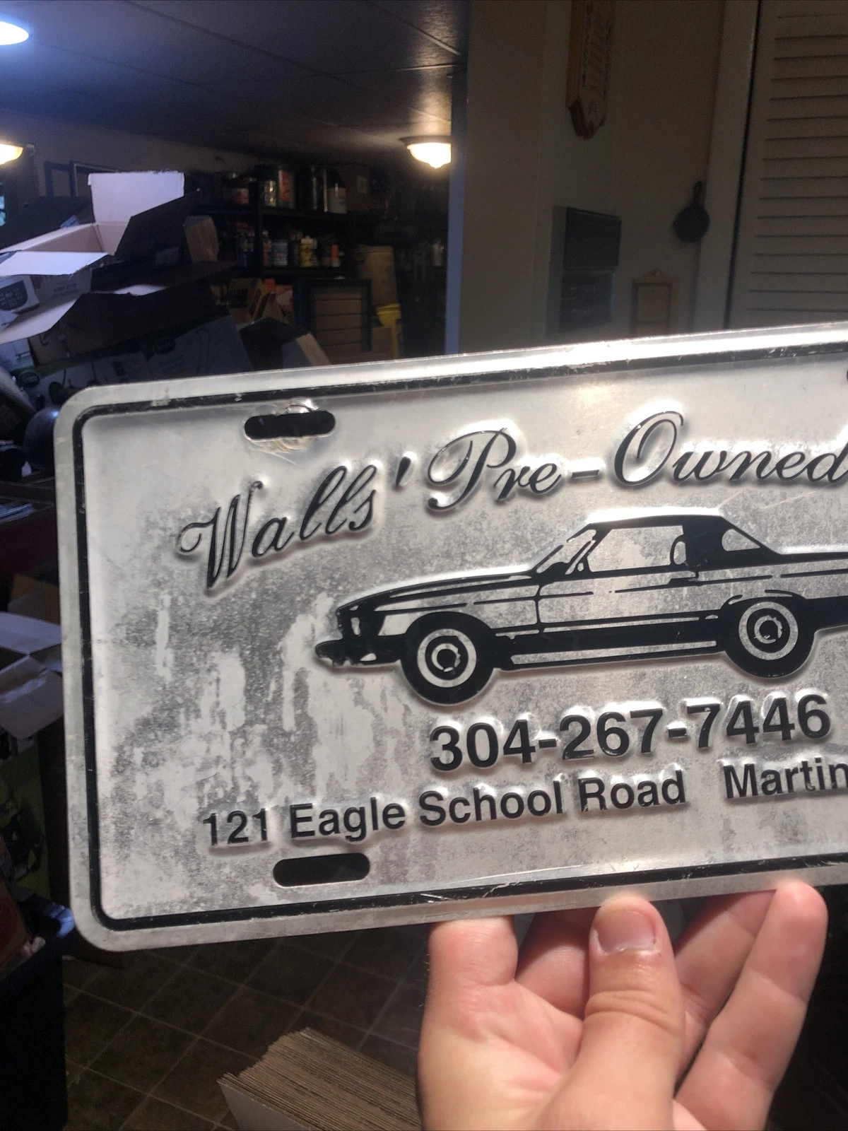  1980s used cars dealership license plate souvenir martinsburg wv wva 
