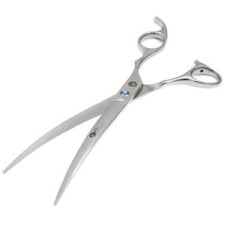 Professional Pet Grooming Silver Curved Downward Scissor