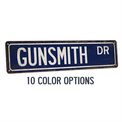Gunsmith Street Sign Gun Owner Gift Second Amendment Man Cave Club 104180021004