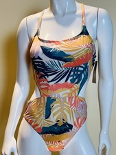 OP Ocean Pacific One Piece SwimSuit Size M Bathing Suit Tropical 9 