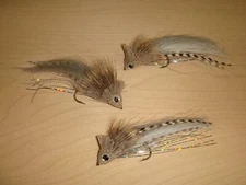 FLY FISHING FLIES - "Natural" DIVING MINNOW / SCULPIN size #4 (3 pcs.) 