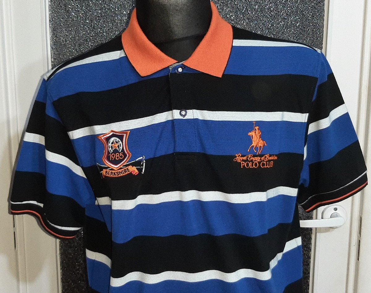 Royal County of Berkshire Polo Club Men's Striped Polo Shirt Short