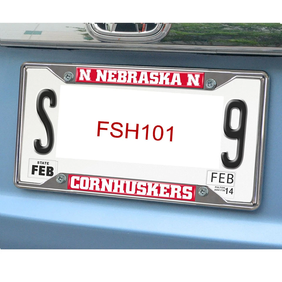 New NCAA Nebraska Cornhuskers Car Truck Chrome Metal License Plate Frame - Image 2 of 2