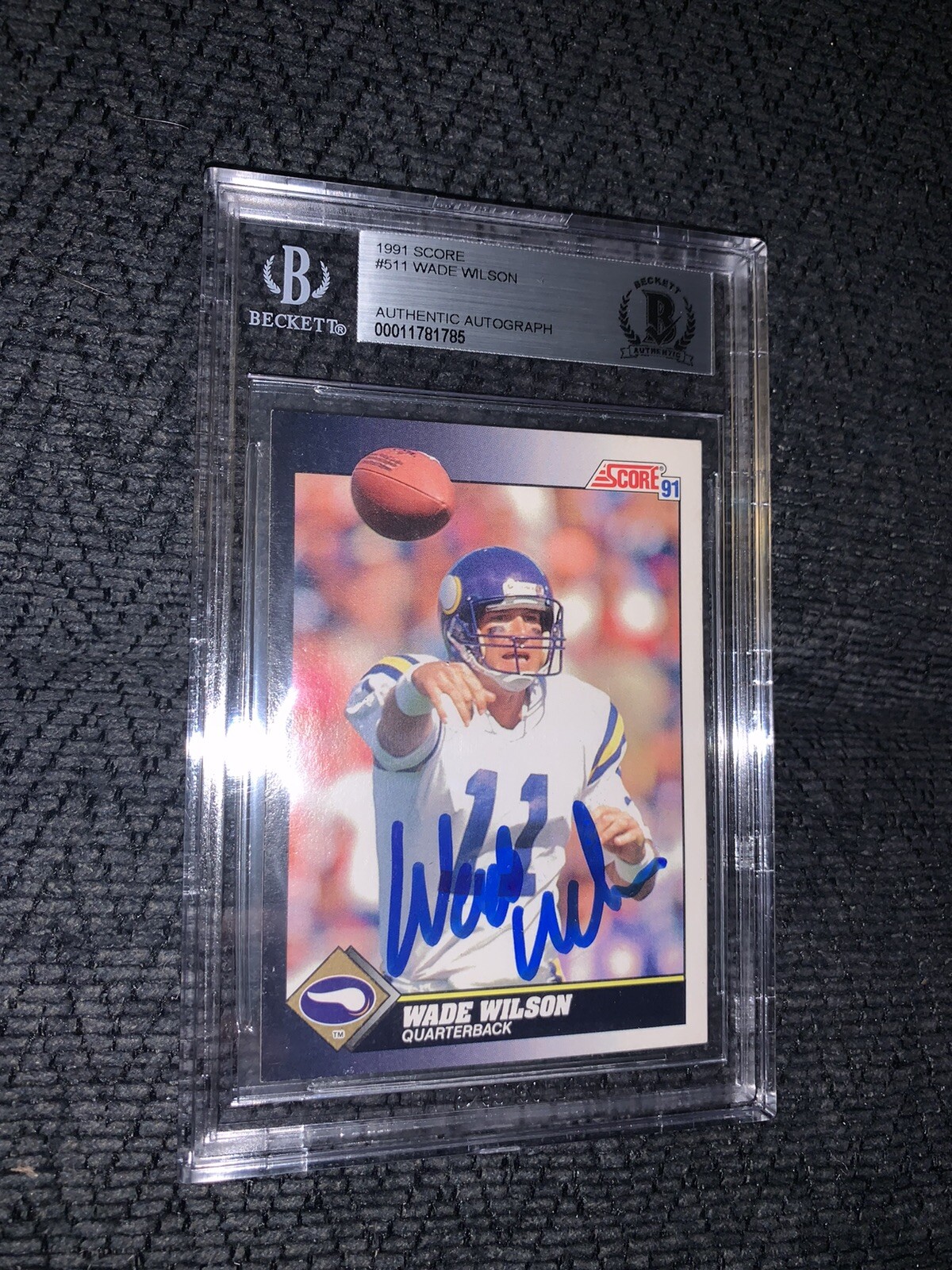 Wade Wilson 1991 Score #511 BAS Beckett Authenticated Card Autograph Signed