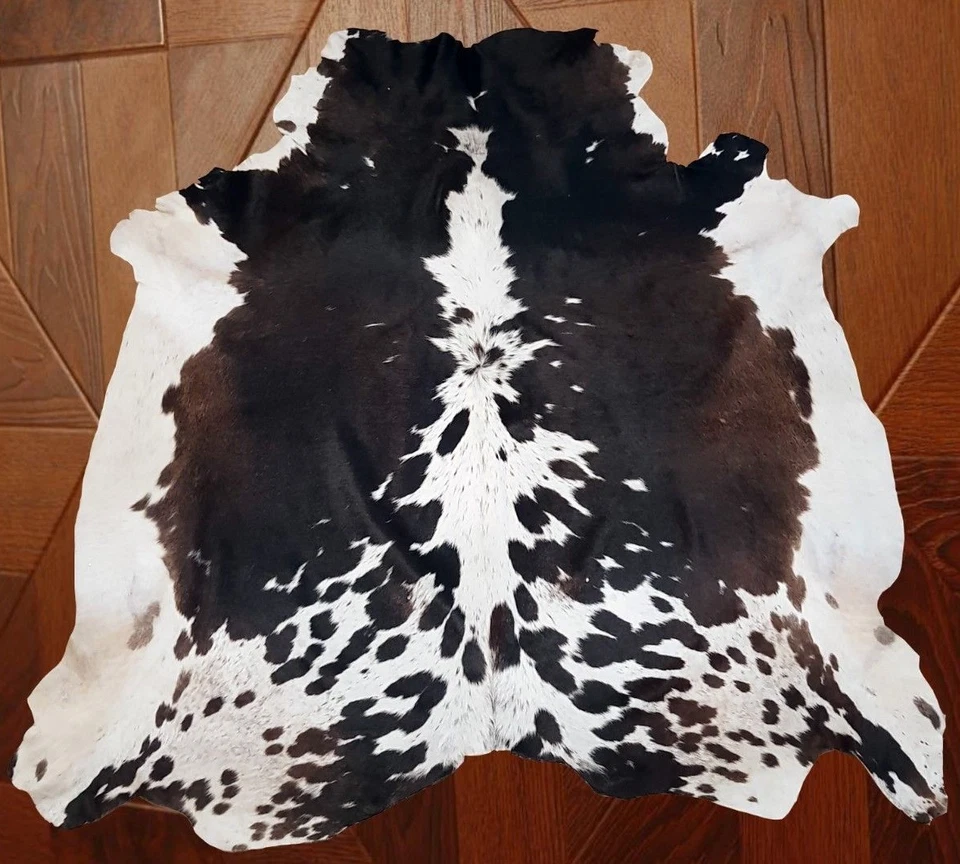 NEW LARGE 100% COWHIDE LEATHER RUGS TRICOLOR COW HIDE SKIN CARPET AREA 18-35SQFT - image 3 of 4