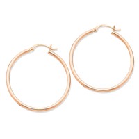 14k Rose Gold Hollow Tube Round Hoop Earrings - X35mm 1.76grams on sale 14k Rose Gold Hollow Tube Round Hoop Earrings - X35mm 1.76grams on sale
