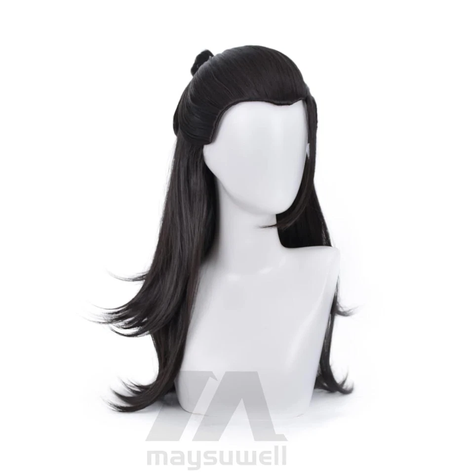 Peluca Cosplay Anime Jujutsu Kaisen Peluca Cosplay Geto Suguru Pelo Largo Negro Foto 2 de 4