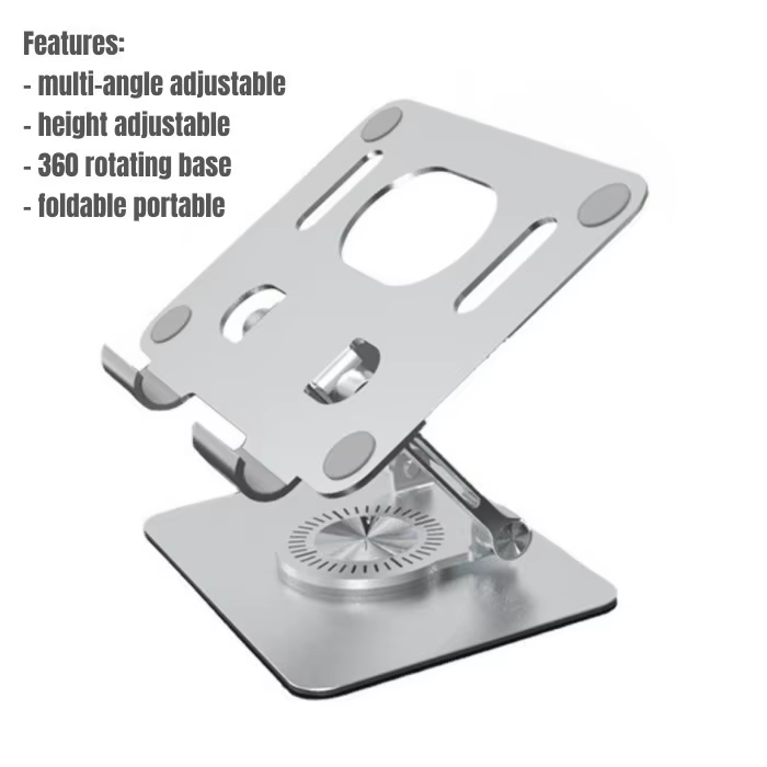 Adjustable Foldable Aluminum Tablet Stand Holder for iPad Phone Desktop-image