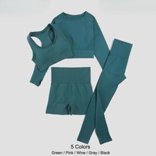 2/3/4pcs Seamless Yoga Set Gym Clothes Sportswear Yoga Suits Women Fitness Sets