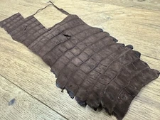Brown Genuine Alligator Piece Hide Leather Skin Gator Croc Taxidermy nubuck 582