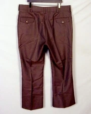 vintage 60s 70s Richman Bros. Brown Worsted Wool Bell Bottom Pants Flare 41 X 30