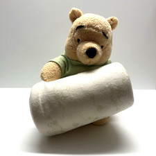Winnie the Pooh Receiving Blanket Rattle Plush Bear 9 Gift Stuffed Animal Toy