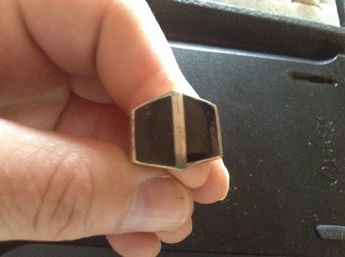 Sterling silver and black onyx ring