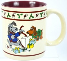 POUND PUPPIES 1987 Holiday MUG Tonka Corp Collectible Cherrishable Cup 80s