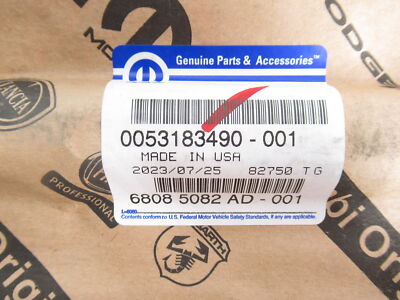 Genuine OEM Mopar Dodge 68085082AD Passenger R Rear Door Belt Molding 13-16 Dart
