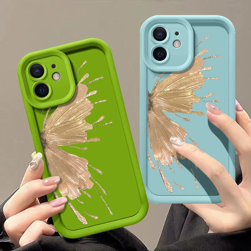 For iPhone 16 15 14 Pro Max 13 12 XR ShockProof Gold Butterfly Girl's Case Cover - Image 3 of 4