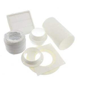 Details About Tumble Dryer Vent Kit White Gravity Outlet 100mm 4 Round Through Wall