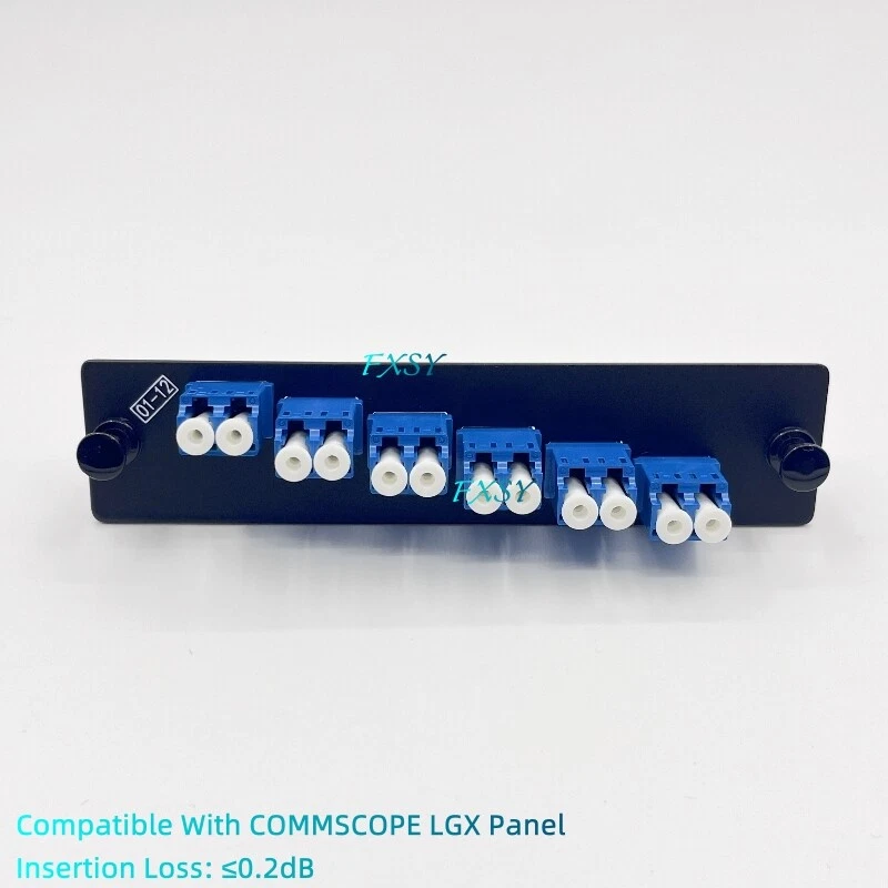 Fiber Optic Panel 12 Port 6 LC Duplex Adapter OS2 Compatible OMMSCOPE EK5807 - Image 3 of 4