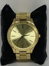 Reloj Michael Kors Runway MK3179 para mujer dorado acero inoxidable esfera analógica VK768