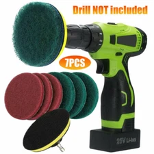 7 Pack Drill Brush Power Scrubber Kit Cleaning Brush Cleaner Home Car Attachment