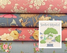 Tilda - Stoffpaket "Sunday Brunch pink"  4 x 25 x 110cm Nähen Patchwork Quilten