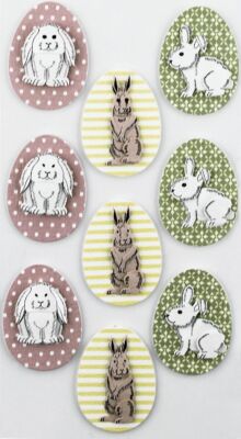 Artoz Artwork 3D-Sticker, Ostereier mit Hasen bunt, Ostern