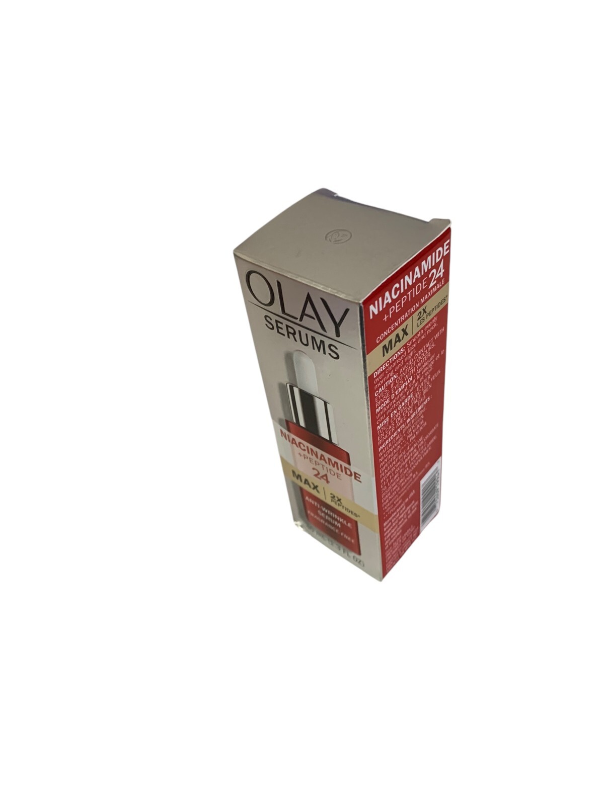 Olay Niacinamide + Peptide 24 Max 2x Peptides Anti-Wrinkle Serum, Fragrance-Free