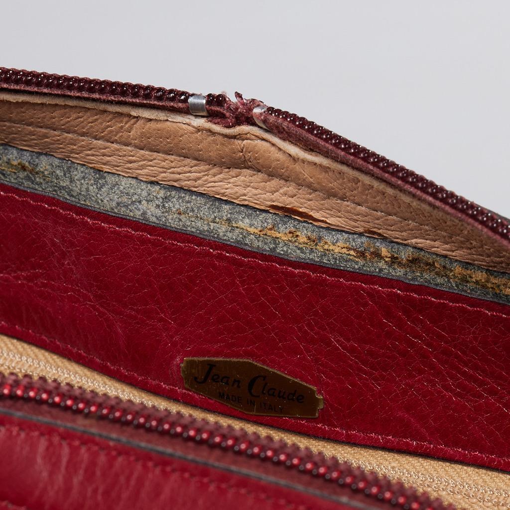 La MILANESA OCEANOMECRU 関税送料込 Jean Claude Red Leather Crossbody Shoulder Bag Purse Made in