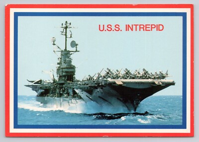 USS Intrepid US Navy Aircraft Carrier Postcard