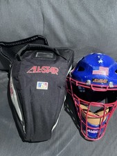 All-Star Hockey Style Baseball Catcher’s Mask Stars And Stripes With Case