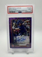 2025 Topps Chrome - Matt Shaw - Purple Speckle #’d 167/299 PSA 9