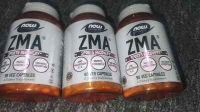 Now Sports Recovery ZMA Lot 3 Bottles x 90 Each = 270 Capsules B6 Zinc EXP 9/29