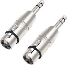 XLR Female to 1/4" TRS Adapter, 2-Pack, Balanced 6.35Mm Male to XLR Female Conne