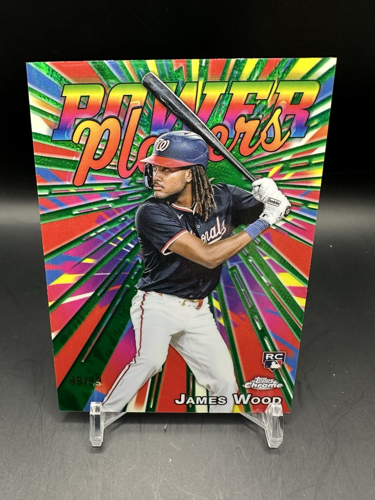 2025 Topps Chrome - Power Players James Wood #PP-19 Green Refractor /99 RC SP