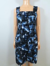 CHANEL 21C Blue/Black Velvet Tie-Dye Logo Print Dress F 38/US 6