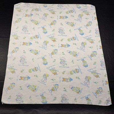 Vintage Nursery Rhymes Cotton Receiving Blanket Baby 28 x 32 Inches - SOLD AS IS