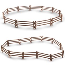 Toymany 24PCS Plastic Corral Fencing Playset Accessories Small, Brown 24pcs