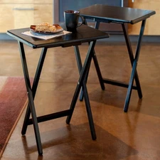 Winsome Alex 2-Pc Snack Table Set in Black Finish