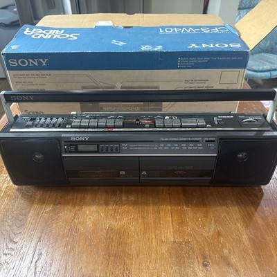 Vtg Sony SoundRider CFS-W401 FMAM Stereo Dual Cassette Boombox Graphic EQ Tested