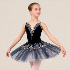 Black Professional Ballet Tutu Skirt Costumes For Woman Pancake Girls Dancewear
