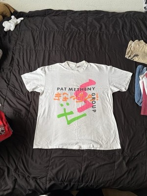 Vintage Single Stitch Pat Methany Group 80s Graphic Tee Size XL White Made in US