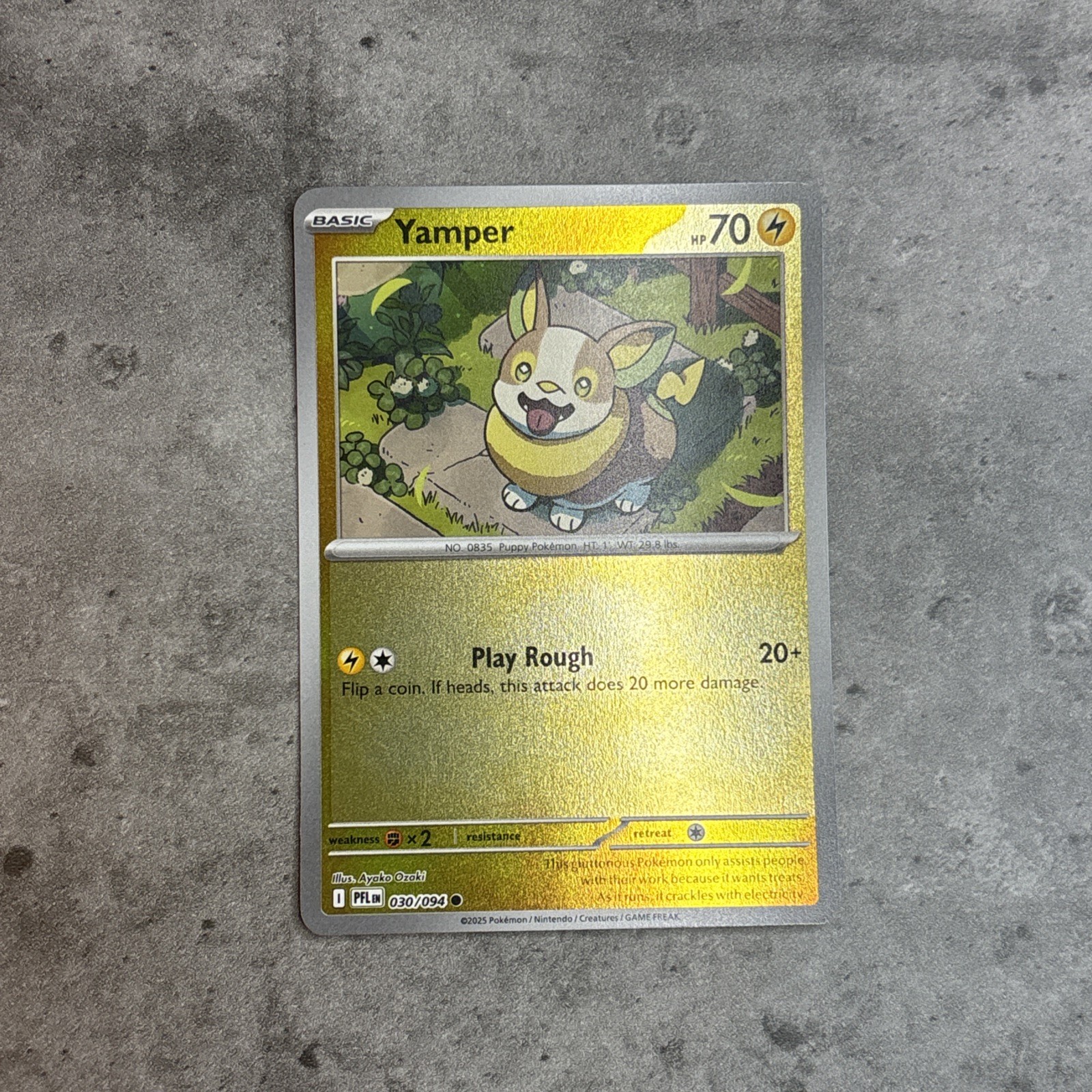 Reverse Holo Yamper 030/094 Common ME02: Phantasmal Flames M/NM Pokemon TCG